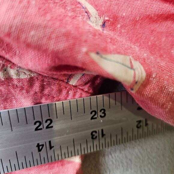 Cactus Man Slim Fit Shirt Mens Size XL Red Sailboat Print Short Sleeve Button Up - Picture 6 of 10